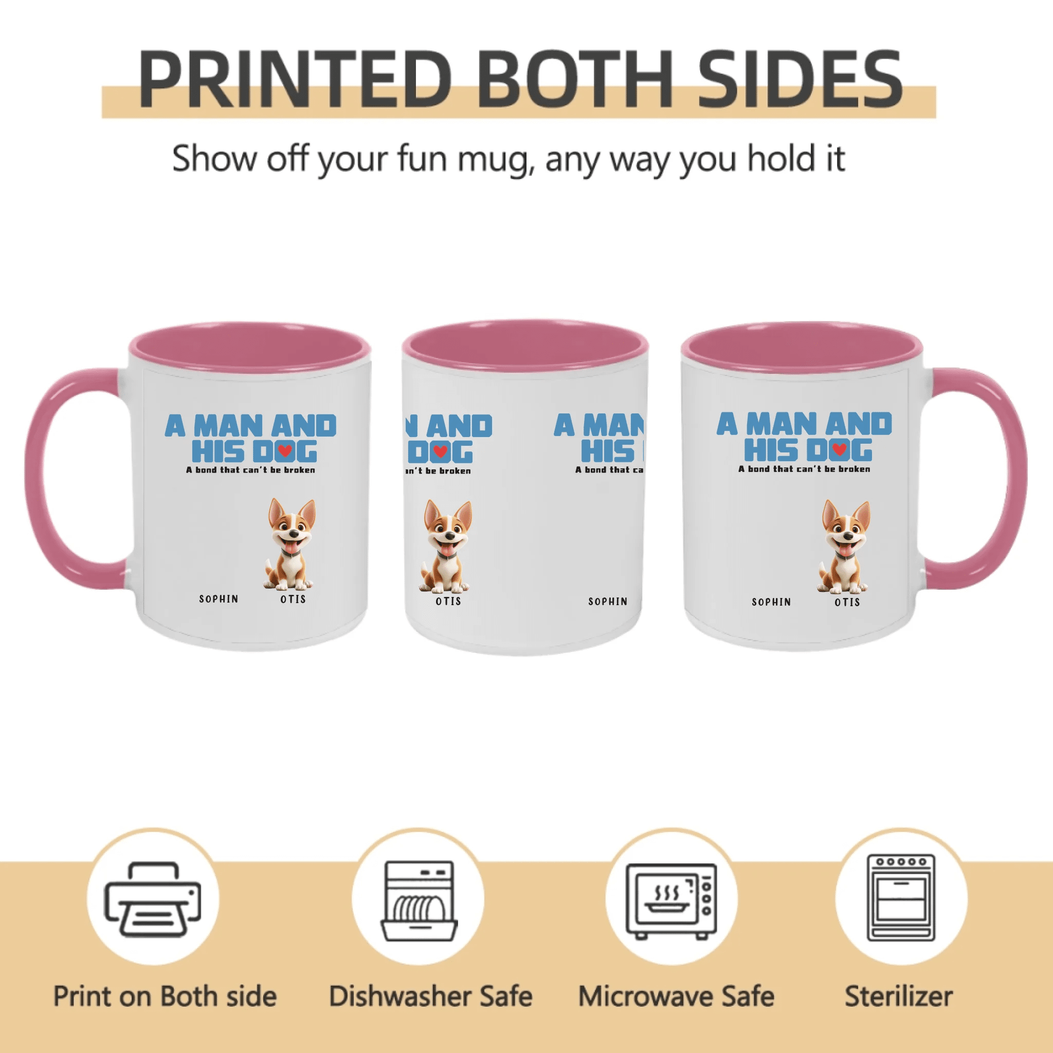 Custom Figures And Dogs - White Custom Mugs - Birthday Gift 758299 - DiyGiftly