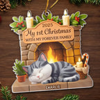 Custom First Christmas Acrylic Ornament - Personalized Christmas Birthday Gifts For Cat Lovers, Cat Mom And Dad - With My Forever Family 1046046 - DiyGiftly