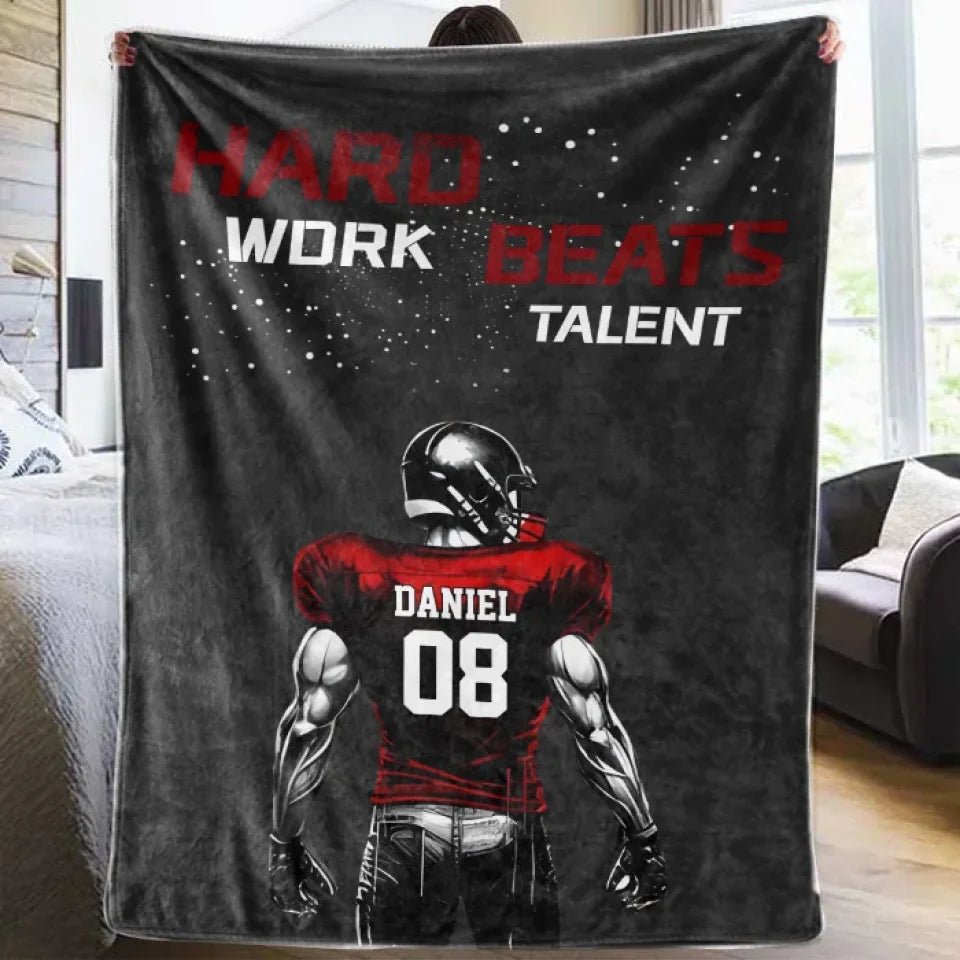 Custom Football Blanket With Name And Number 742708 - M - DiyGiftly