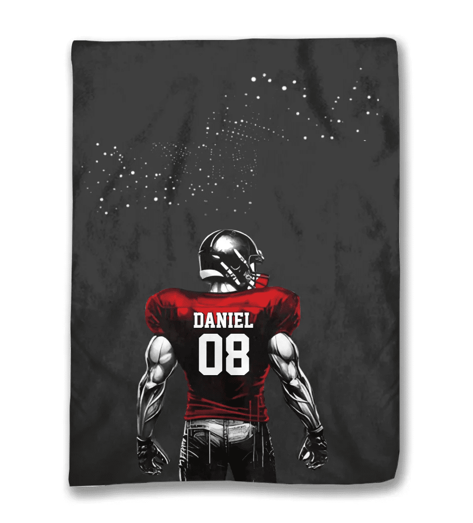 Custom Football Blanket With Name And Number 742708 - M - DiyGiftly