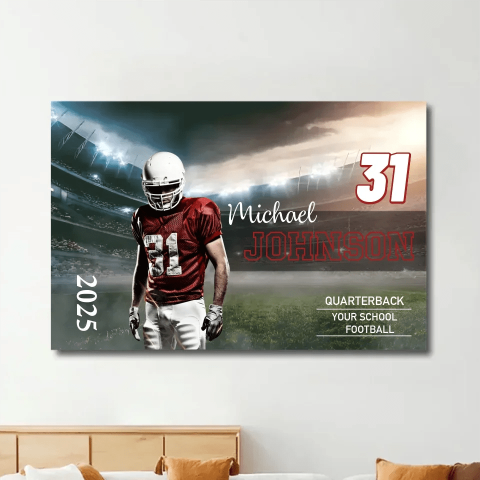 Custom Football Christmas Ornament - Poster or Canvas - Football Photo Sports Ornament Birthday Gift For Boy's Football 737889 - 737939 - DiyGiftly
