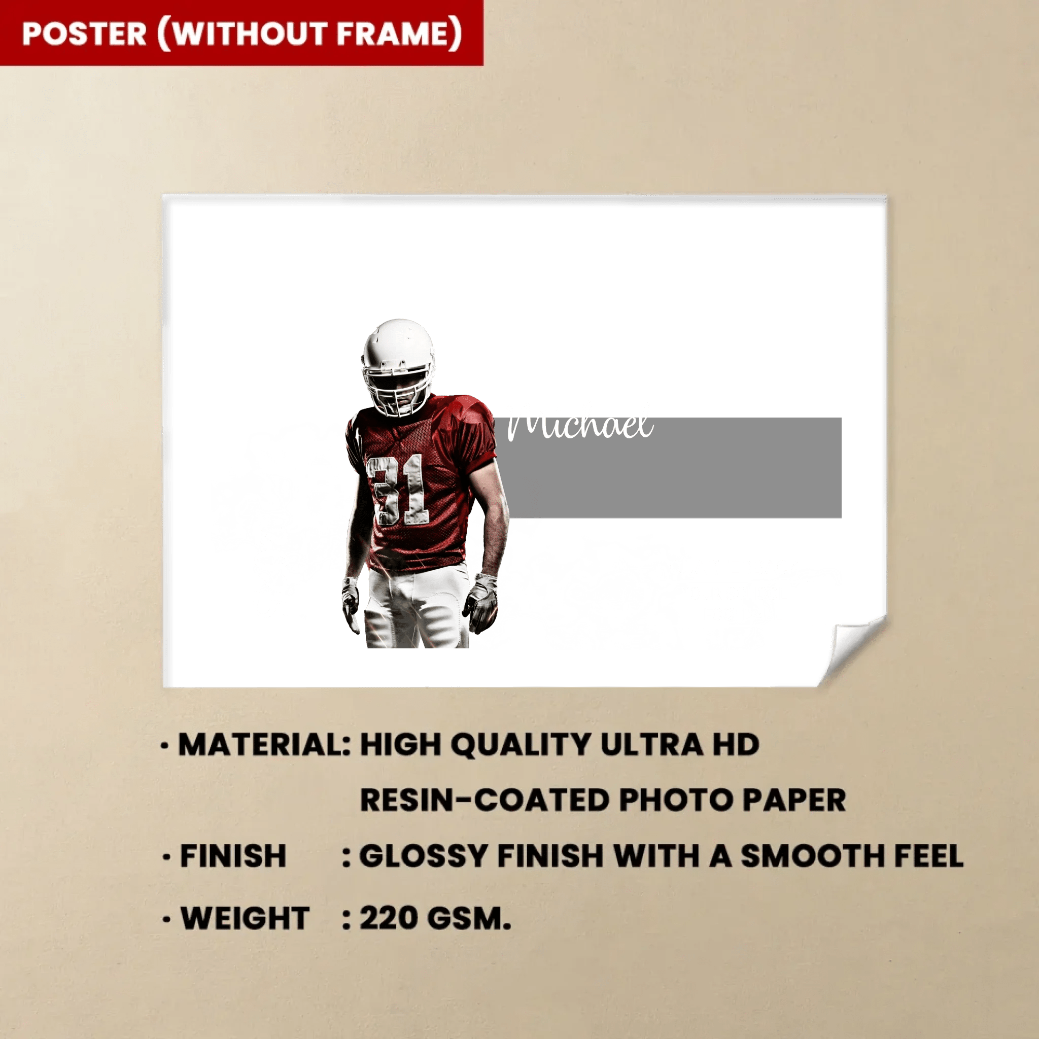 Custom Football Christmas Ornament - Poster or Canvas - Football Photo Sports Ornament Birthday Gift For Boy's Football 737889 - 737939 - DiyGiftly