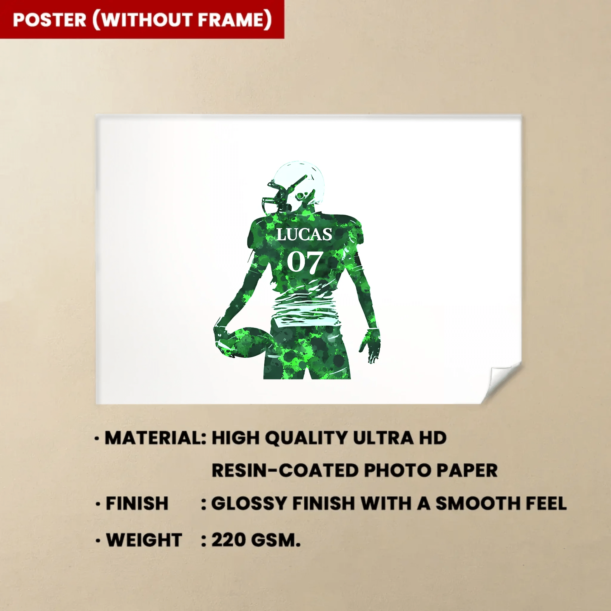 Custom Football Poster Gifts For Boys, Personalized Football Prints, Football Coach Gift, Custom Jersey Wall Art, Football Gifts For Boys 739333 - 739395 - DiyGiftly