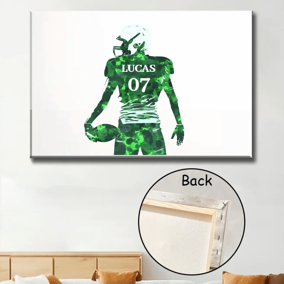 Custom Football Poster Gifts For Boys, Personalized Football Prints, Football Coach Gift, Custom Jersey Wall Art, Football Gifts For Boys 739333 - 739395 - DiyGiftly