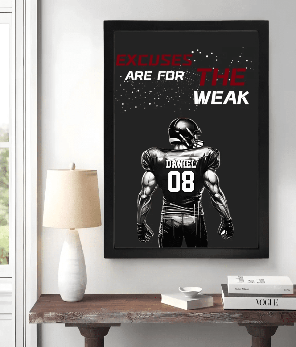 Custom Football Poster or Canvas With Name And Number 742615 - 742649 - DiyGiftly