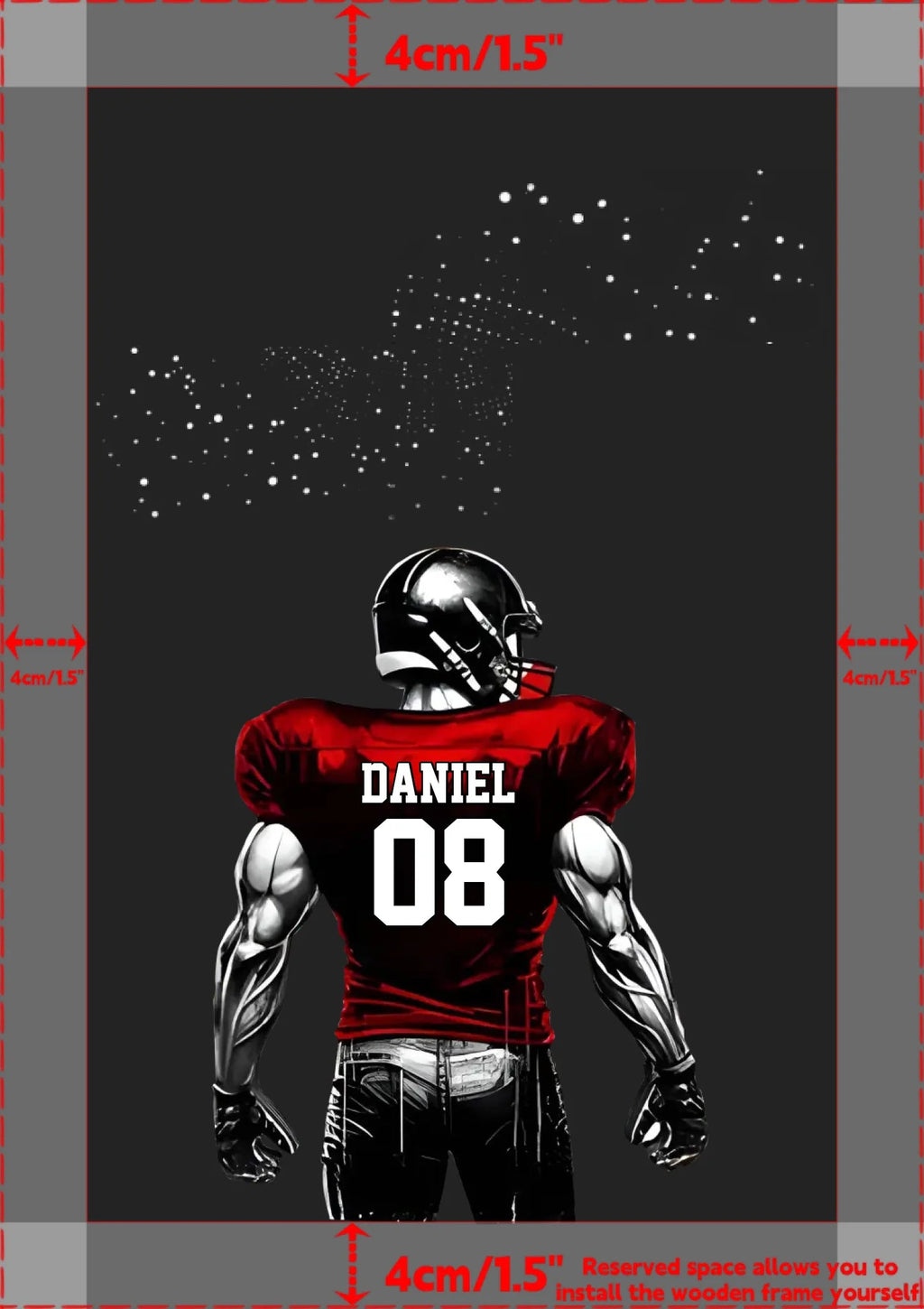 Custom Football Poster or Canvas With Name And Number 742615 - 742649 - DiyGiftly