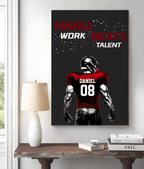 Custom Football Poster or Canvas With Name And Number 742615 - 742649 - DiyGiftly