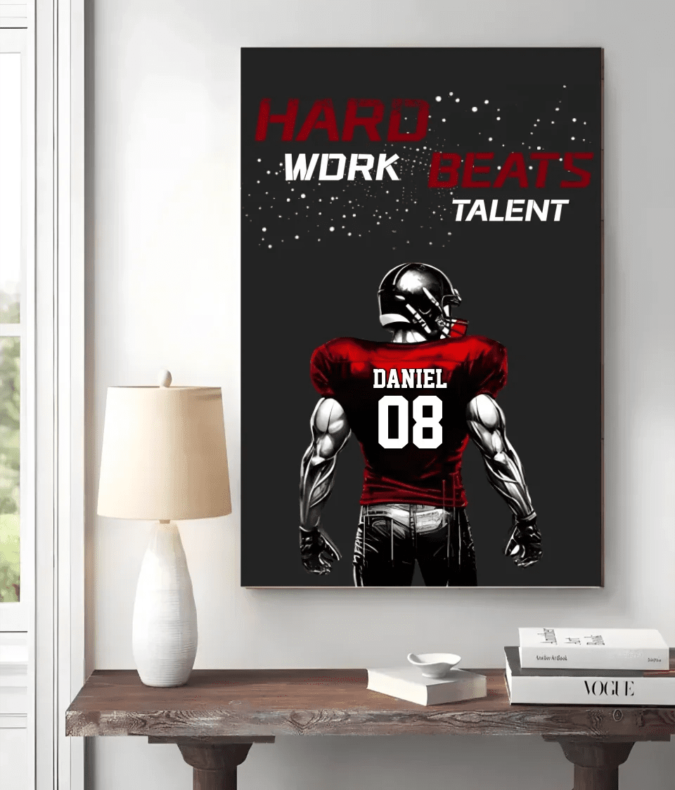 Custom Football Poster or Canvas With Name And Number 742615 - 742649 - DiyGiftly