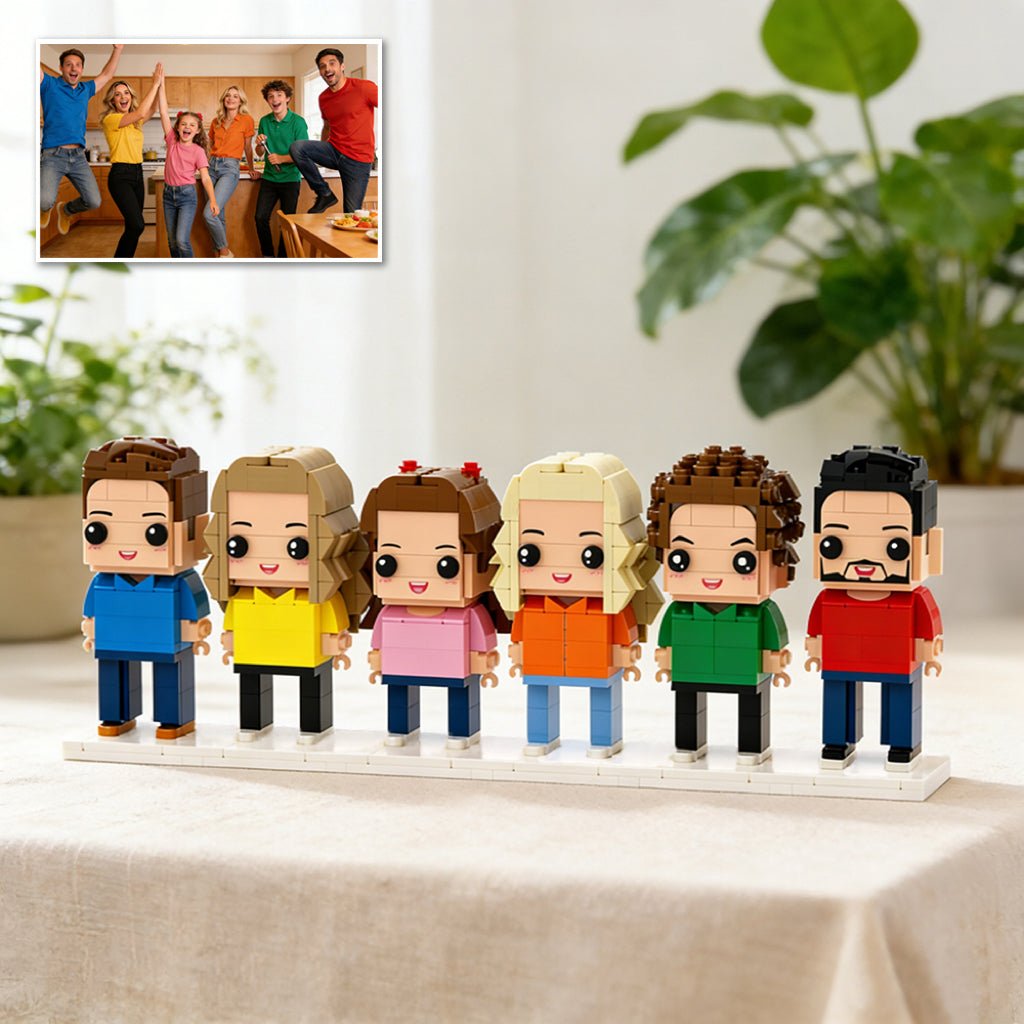 Custom Full - Body Brick Figures of 6 People Personalized Anniversary Gift Birthday Gift - DiyGiftly