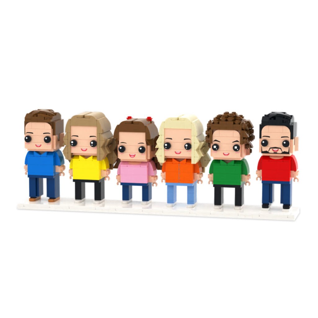 Custom Full - Body Brick Figures of 6 People Personalized Anniversary Gift Birthday Gift - DiyGiftly