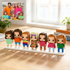 Custom Full - Body Brick Figures of 7 People Personalized Anniversary Gift Birthday Gift - DiyGiftly