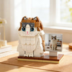 Custom Full - Body Cute Brick Figures of 1 Cat with Frame Anniversary Gift Christmas Gift Birthday Gift for Pet Lover - DiyGiftly