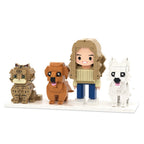 Custom Full - Body Cute Brick Figures of 1 Person, 2 Dogs & 1 Cat Personalized Anniversary Gift Birthday Gift Christmas Gift - DiyGiftly
