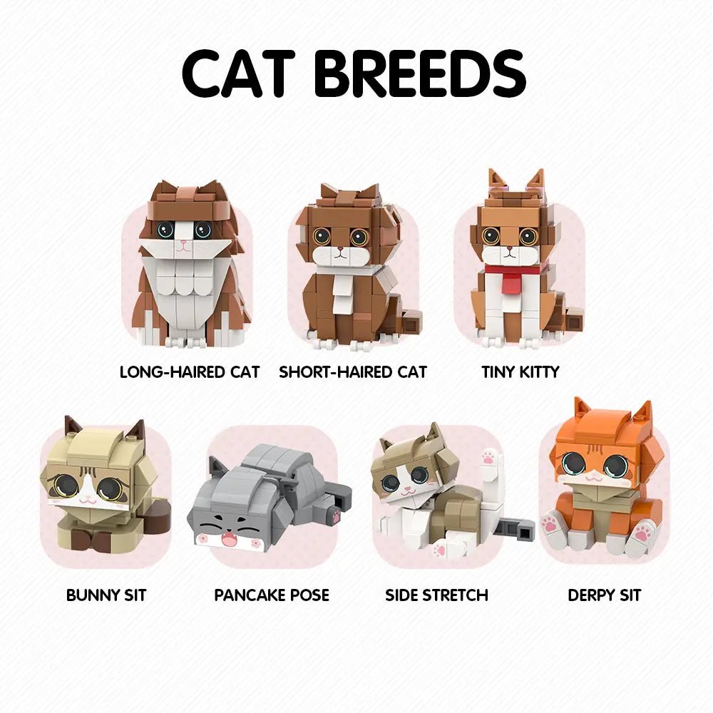 Custom Full - Body Cute Brick Figures of 2 Cats Personalized Anniversary Gift Birthday Gift Christmas Gift for Pet Lover - DiyGiftly