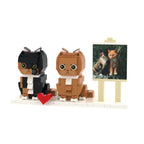 Custom Full - Body Cute Brick Figures of 2 Cats with Frame Personalized Anniversary Gift Birthday Gift Christmas Gift for Pet Lover - DiyGiftly