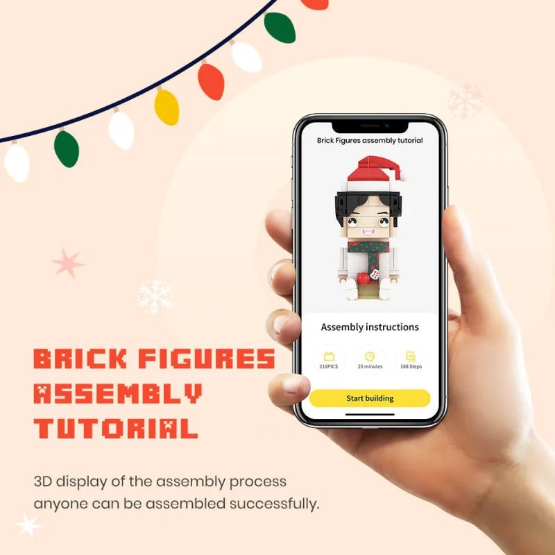 Custom Full - Body Cute Brick Figures of 2 People and 3 Cats with Frame Personalized Anniversary Gift Birthday Gift Christmas Gift - DiyGiftly
