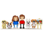 Custom Full - Body Cute Brick Figures of 2 People and 4 Dogs with Frame Personalized Anniversary Gift Birthday Gift Christmas Gift - DiyGiftly