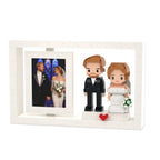 Custom Full - Body Cute Brick Figures of 2 People with Frame Personalized Anniversary Gift Wedding Gift - DiyGiftly