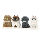 Custom Full - Body Cute Brick Figures of 4 Cats Personalized Anniversary Gift Birthday Gift Christmas Gift for Pet Lover - DiyGiftly