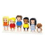 Custom Full - Body Cute Brick Figures of 5 People and 1 Dog Personalized Birthday Gift Anniversary Gift - DiyGiftly