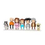 Custom Full - Body Cute Brick Figures of 5 People and 2 Dogs Personalized Anniversary Gift Birthday Gift Christmas Gift - DiyGiftly