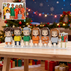 Custom Full - Body Cute Brick Figures of 6 People with Frame Personalized Anniversary Gift Birthday Gift Christmas Gift - DiyGiftly
