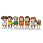 Custom Full - Body Cute Brick Figures of 6 People with Frame Personalized Anniversary Gift Birthday Gift Christmas Gift - DiyGiftly