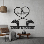 Custom Game Couple Metal Lights – Personalized Gamer Couple LED Wall Lamp, Name Sign Decor, Unique Gaming Gift 777600 - DiyGiftly