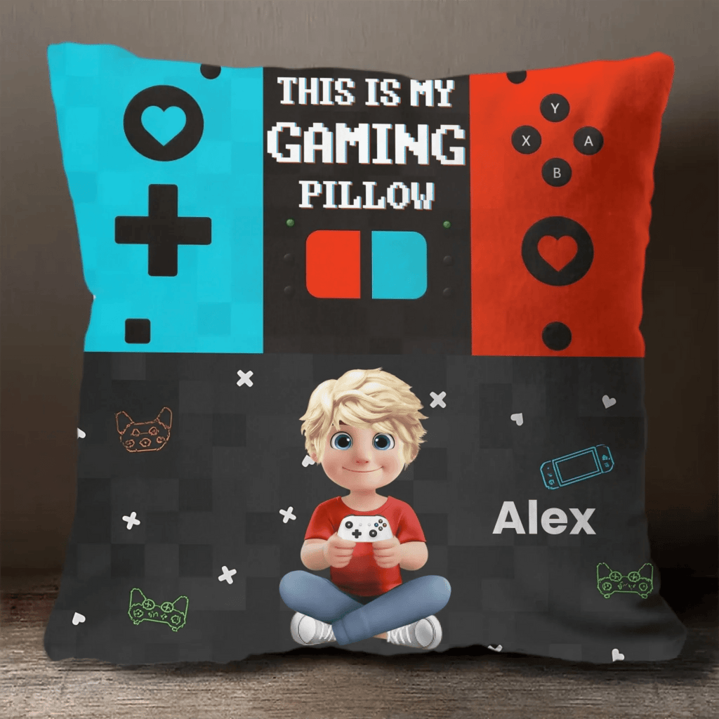 Custom Gaming Pillow – “This Is My Gaming Pillow” Personalized Name Pillow for Gamers, Boys, Teens & Kids, Unique Gamer Bedroom Decor, Funny Video Game Cushion, Customizable Gift for Game Lovers, Perfect for Birthdays,Game Room Setup 1057496 - DiyGiftly