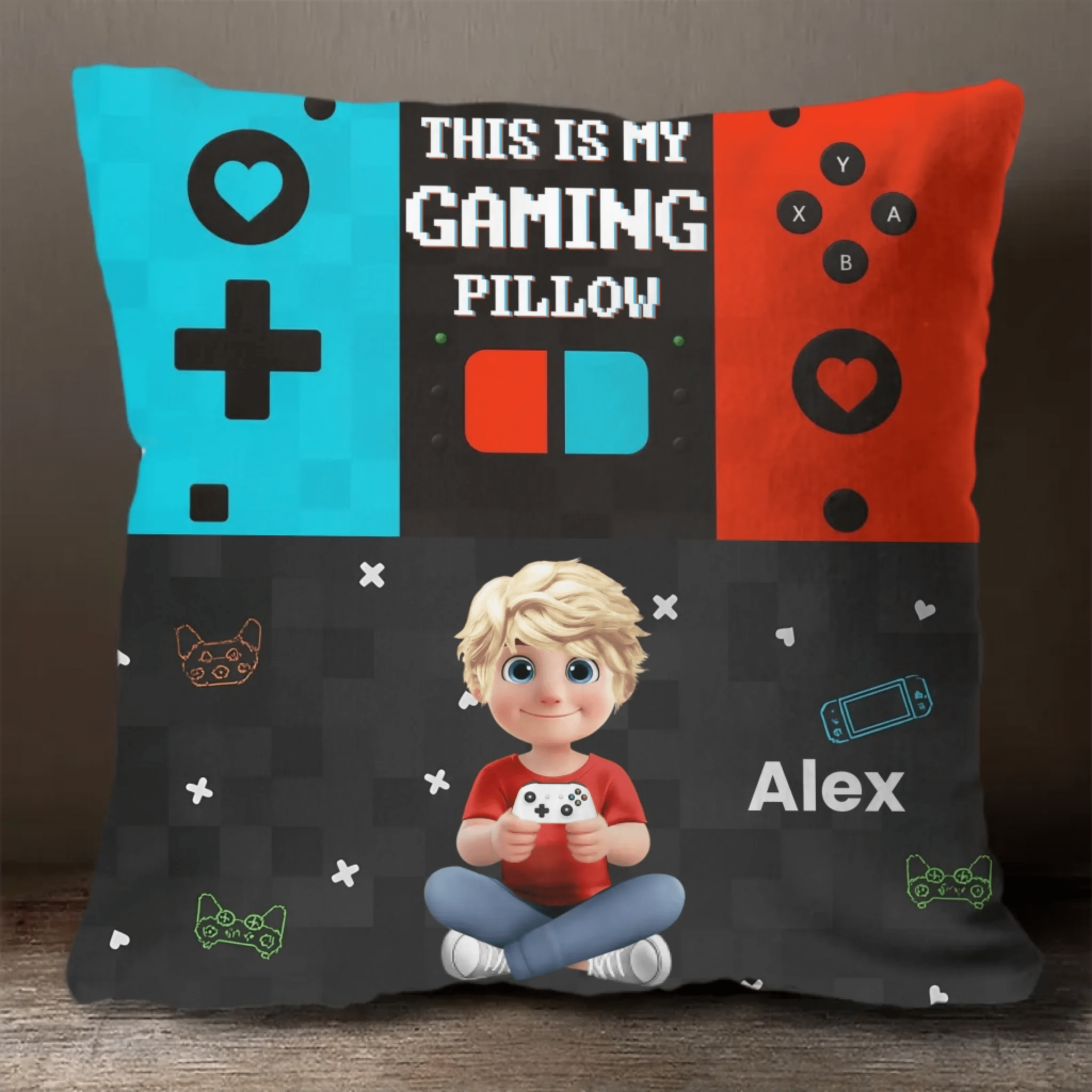 Custom Gaming Pillow – “This Is My Gaming Pillow” Personalized Name Pillow for Gamers, Boys, Teens & Kids, Unique Gamer Bedroom Decor, Funny Video Game Cushion, Customizable Gift for Game Lovers, Perfect for Birthdays,Game Room Setup 1057496 - DiyGiftly