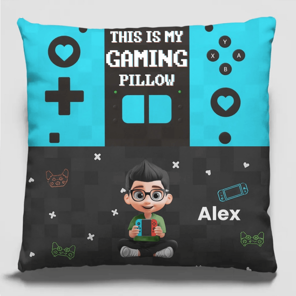 Custom Gaming Pillow – “This Is My Gaming Pillow” Personalized Name Pillow for Gamers, Boys, Teens & Kids, Unique Gamer Bedroom Decor, Funny Video Game Cushion, Customizable Gift for Game Lovers, Perfect for Birthdays,Game Room Setup 1057496 - DiyGiftly