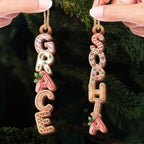 Custom Gingerbread Letter Wooden Ornament - Personalized Christmas Birthday Gifts For Mom, Dad, Brother, Sister, Kids - Sweet Gingerbread Dreams 1044852 - DiyGiftly