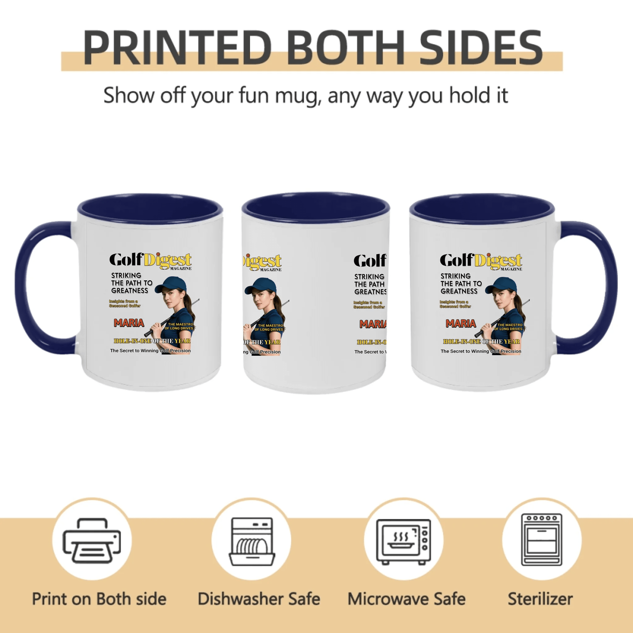 Custom Golf Photo Mug – Personalized Magazine Cover Style Cup for Men & Women – The King of the Fairway 1073160 - DiyGiftly