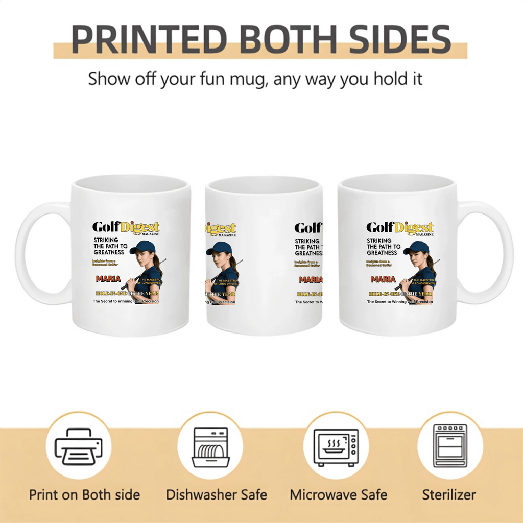 Custom Golf Photo Mug – Personalized Magazine Cover Style Cup for Men & Women – The King of the Fairway 1073160 - DiyGiftly