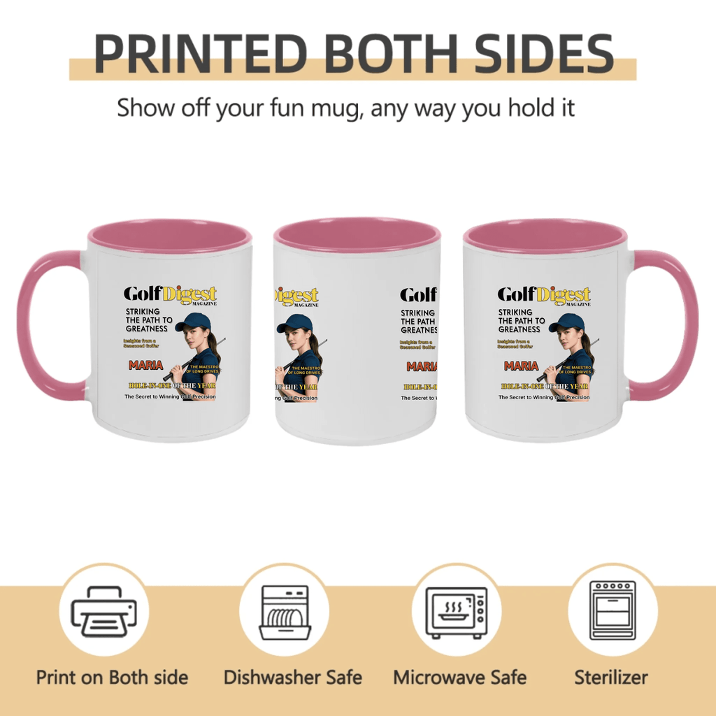 Custom Golf Photo Mug – Personalized Magazine Cover Style Cup for Men & Women – The King of the Fairway 1073160 - DiyGiftly