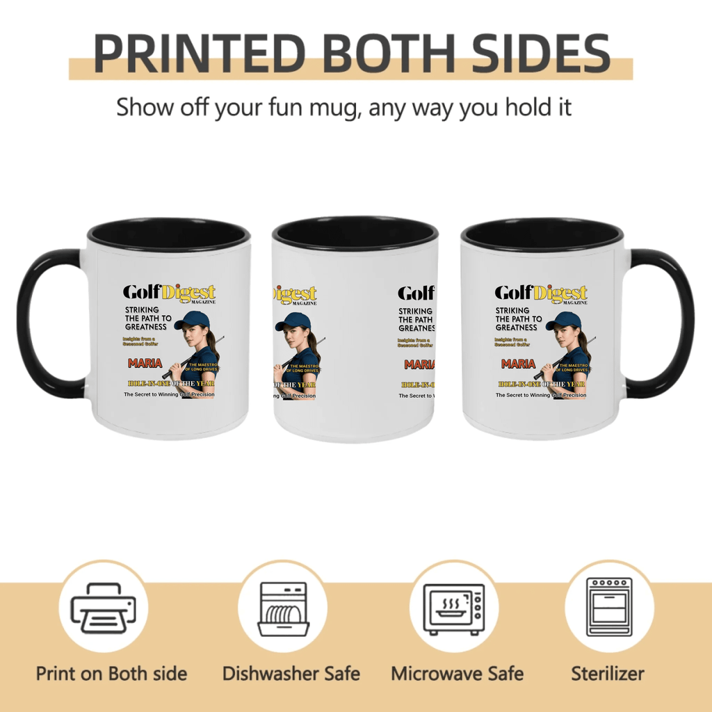 Custom Golf Photo Mug – Personalized Magazine Cover Style Cup for Men & Women – The King of the Fairway 1073160 - DiyGiftly