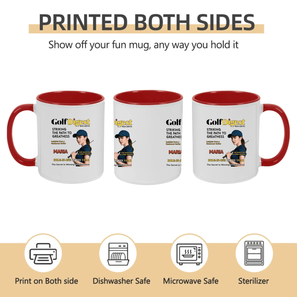 Custom Golf Photo Mug – Personalized Magazine Cover Style Cup for Men & Women – The King of the Fairway 1073160 - DiyGiftly