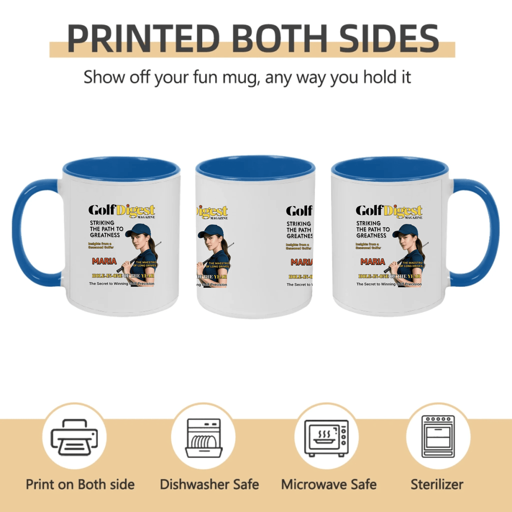 Custom Golf Photo Mug – Personalized Magazine Cover Style Cup for Men & Women – The King of the Fairway 1073160 - DiyGiftly