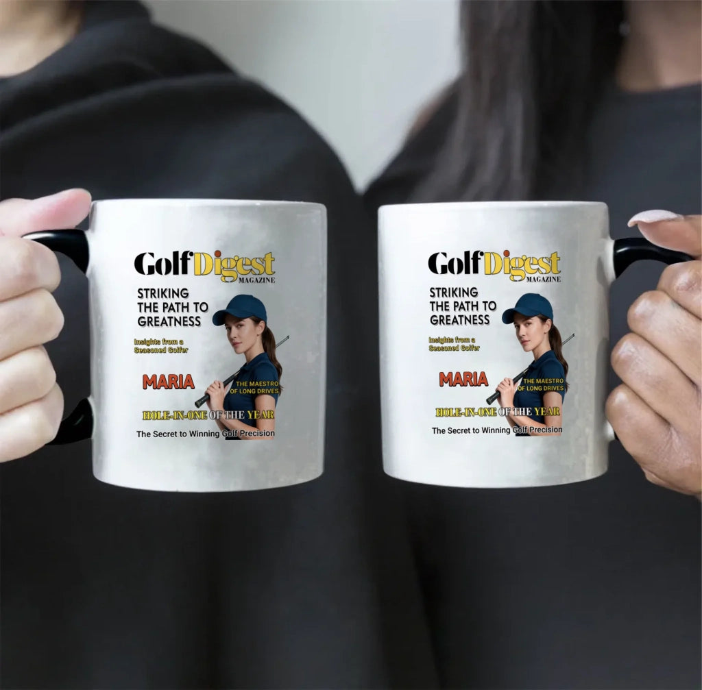 Custom Golf Photo Mug – Personalized Magazine Cover Style Cup for Men & Women – The King of the Fairway 1073160 - DiyGiftly