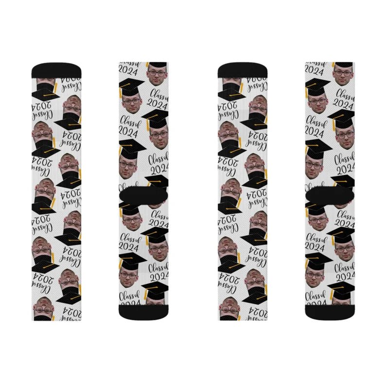 Custom Graduation Socks, Custom Face Socks, Graduation Gift for Him, Grad Socks, Personalized Graduation Socks, Grad Gifts for class of 2025 114240 - DiyGiftly