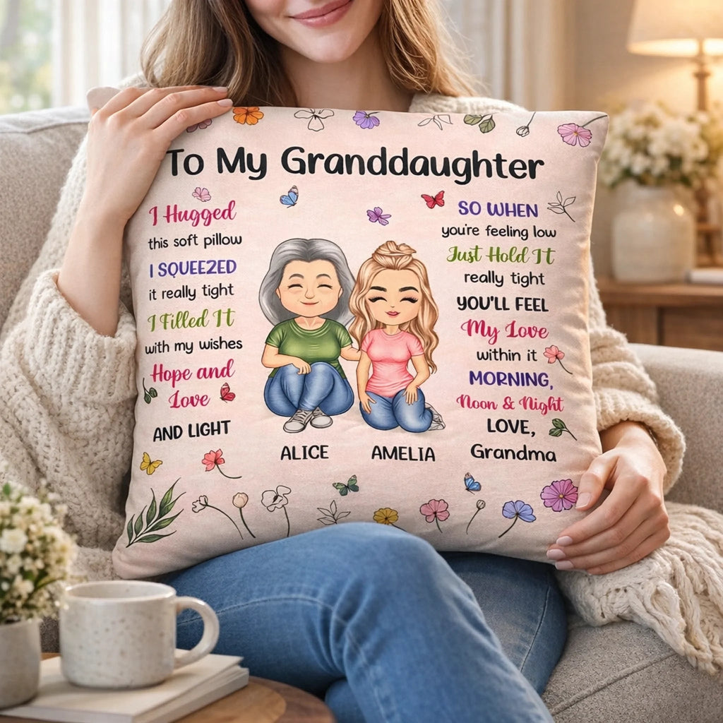 Custom Grandma & Granddaughter Pillow - Personalized Pillow - DiyGiftly