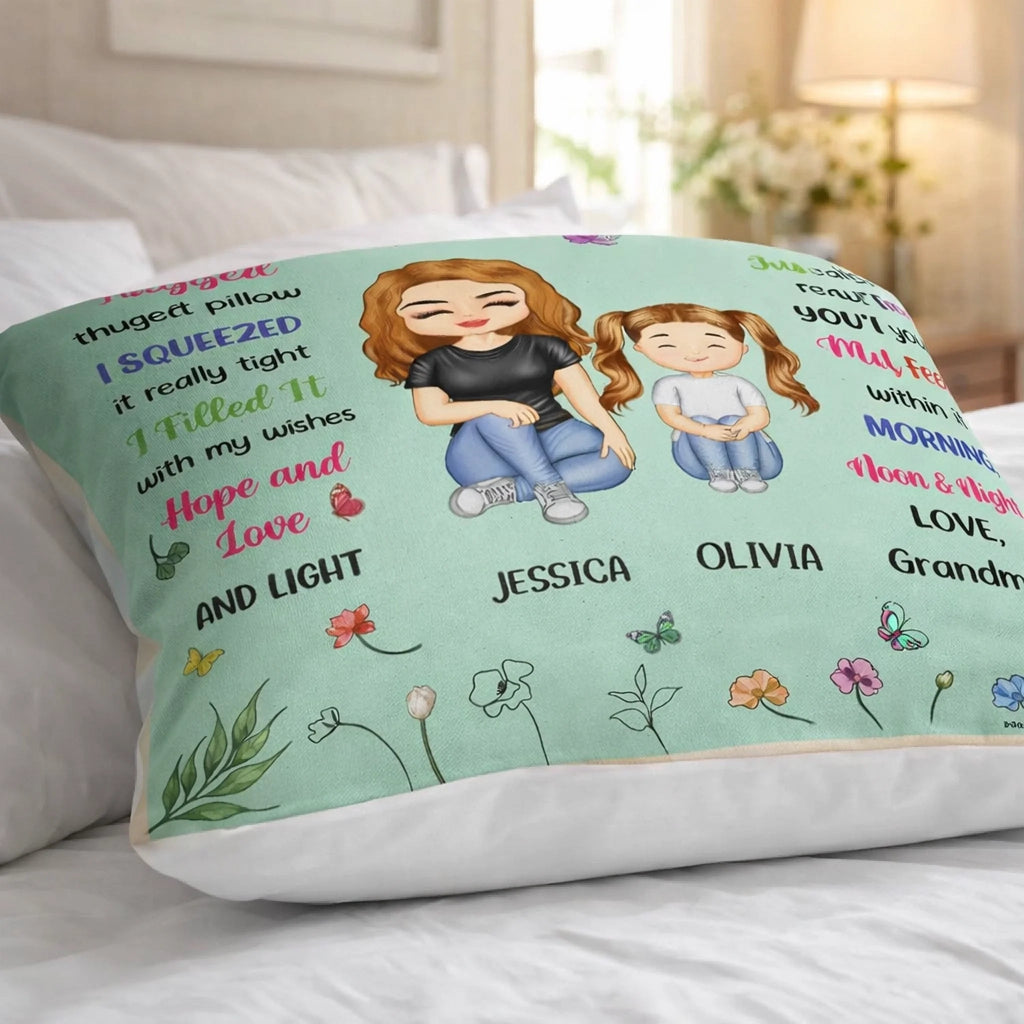 Custom Grandma & Granddaughter Pillow - Personalized Pillow - DiyGiftly