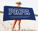 Custom Grandpa Dad Papa Beach Towel, Birthday Gift For Grandpa Papaw, Gift for Daddy, Grandkids Name Papa Dad Pool Towel, Christmas Gift 63862784 - DiyGiftly