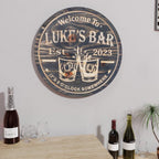 Custom Home Bar Sign – Personalized Name Wall Art, Man Cave, Kitchen & Game Room Decor, Whiskey & Cocktail Lover Gift, Housewarming & Party Present, Rustic Pub Style Wall Decoration 50240000 - DiyGiftly