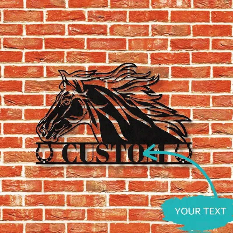 Custom Horse Name Monogram Metal Sign – Personalized Equestrian Wall Art, Rustic Farmhouse Horse Decor, Unique Gift for Riders, Horse Lovers, and Ranch Owners 94014720 - DiyGiftly