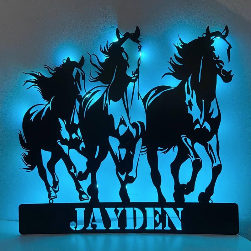 Custom Horse Racing Metal Name Signs – Personalized Equestrian Wall Art, Rustic Farmhouse Horse Racing Decor, Unique Gift for Riders, Horse Lovers, and Racing Enthusiasts 36056320 - DiyGiftly