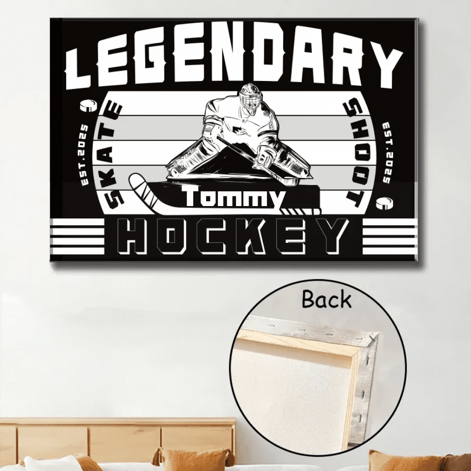 Custom Ice Hockey Poster, Personalized Canvas with Custom Name - The Perfect Gift for Hockey Enthusiasts 750641 - DiyGiftly