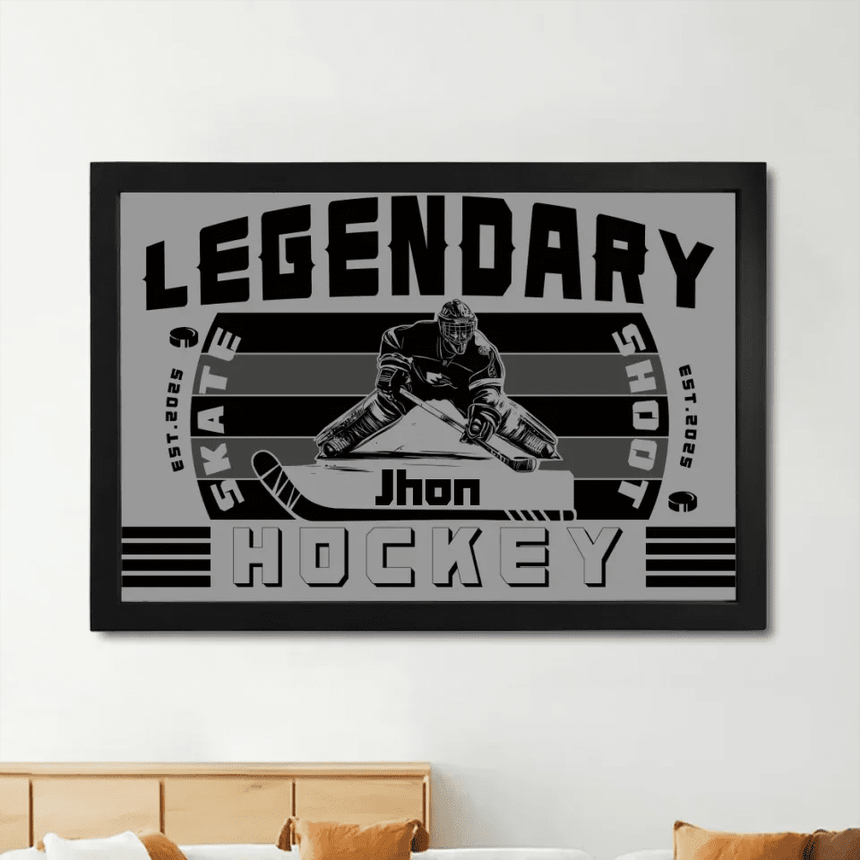 Custom Ice Hockey Poster, Personalized Canvas with Custom Name - The Perfect Gift for Hockey Enthusiasts 750641 - DiyGiftly