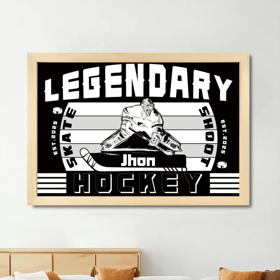 Custom Ice Hockey Poster, Personalized Canvas with Custom Name - The Perfect Gift for Hockey Enthusiasts 750641 - DiyGiftly