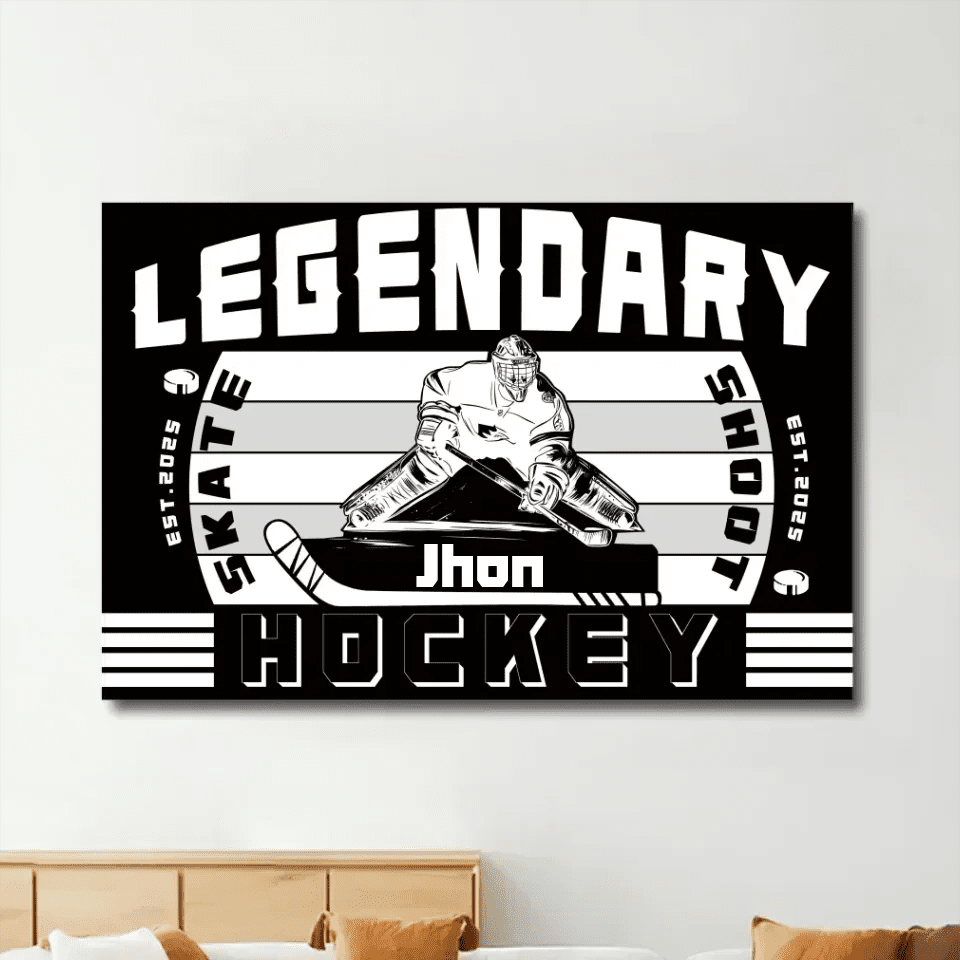 Custom Ice Hockey Poster, Personalized Canvas with Custom Name - The Perfect Gift for Hockey Enthusiasts 750641 - DiyGiftly